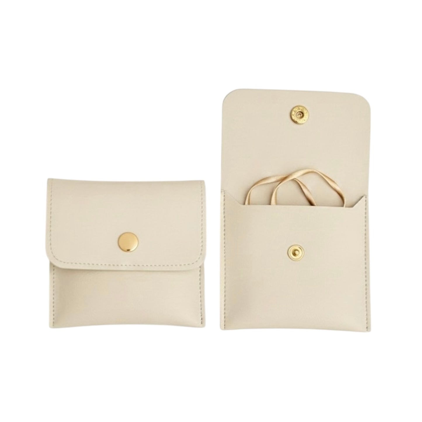 Leather Pouch - Beige
